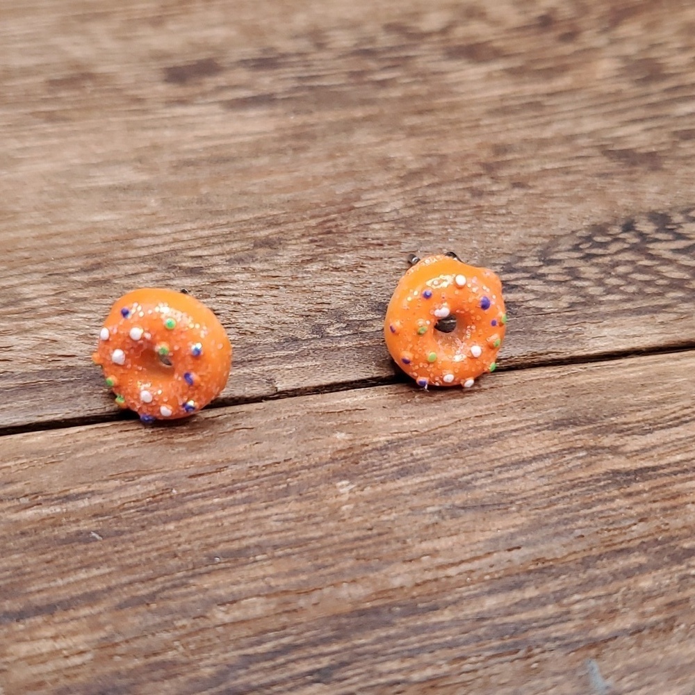 E2159 novelty handmade donut earrings orangecicle